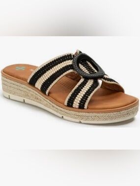 BareTraps Woven Strap Slip-On Wedge Sandals